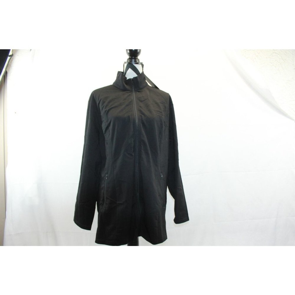 NEW Jacket Lightweight Zip Front Long Casual Coat Black Size 18W